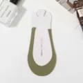Einfarbige Baumwoll-Vorderfuss-Halbsocken, olivgrüne, extrem flache rutschfeste unsichtbare Socken. - Einheitsgröße / Armeegrün