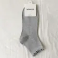 Grey solid color frill lace women short tube cotton socks for daily wear and sports style. - One Size / Light Gray
