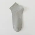 Calcetines hombre grises rayados algodón transpirable corte bajo casual calcetín verano - Talla única / Gris claro