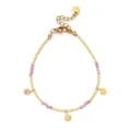 Franse stijl natuursteen armband voor vrouwen, roestvrijstalen kralen bedelarmband sieraden. - Roze Toermalijn (XN011-3)