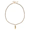 Elegante collana di perline dorate con ciondolo a forma di pesce koi, stile retrò. - Modello 4