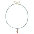 Catena di clavicola di perle vintage minimalista con ciondolo di pesce koi alla moda. - Stile 7