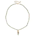 Elegante collana di perline dorate con pietre colorate e ciondolo a forma di carpa koi. - Stile 8