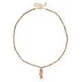 Collana girocollo di perline vintage con ciondolo pesce koi rosso, gioielli eleganti da donna. - Stile 9