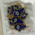 Perline Miyuki mano di fatima occhio malvagio ciondoli fai da te accessori gioielli. - Stile Mano di Hamsa (MYK033-3) / Blu scuro