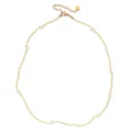 Gold beaded choker necklace with white daisy flowers, handmade minimalist jewelry for women. - Daisy Style (XN046-4) / White