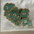 Miyuki Perline Rocailles Mano di Hamsa Occhio Turco DIY Accessori Gioielli Turchese - Turchese