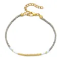 Bracelet de perles minimaliste avec fermoir doré et chaîne fine, style bijou bohème pour femme. - Multicolore (SL1077)