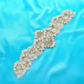 Exquisite crystal rhinestone applique bridal belt patch for wedding dress DIY decoration details - Gold