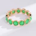 Elegant Gold-Tone Green Crystal Elastic Link Bracelet For Women Fashion Jewelry Gift - Green Style (SL1018)