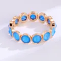 Elegant gold-tone blue crystal stretch bracelet fashion jewelry for women daily wear gifts - Blue Style (SL1019)