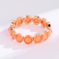 Orange crystal gold-plated elastic link bracelet for women fashion jewelry gift option - Orange Style (SL1023)