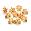 Orange star evil eye design oil dropping metal alloy DIY jewelry making bracelet necklace components - Star Style (PJ078) / Orange