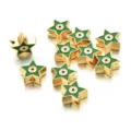 Abalorios de aleación de estrella de mal de ojo verde bricolaje pulsera collar accesorios - Estilo Estrella (PJ079) / Verde