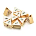 Cuentas de aleación de mal de ojo triangular diy pulsera agujero grande collar joyería - Estilo Triángulo (PJ066) / Blanco