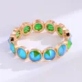 Fashion crystal elastic bracelet for women, sparkling multi-color round gemstone stretch jewelry gift. - Blue Green Gradient Style (SL1028)