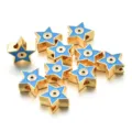 Abalorios estrella mal de ojo dorados aleacion dijes joyeria diy para pulseras y collares. - Estilo Estrella (PJ076) / Azul