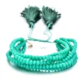 Pulsera de cuentas de cristal turquesa multicapa con borlas verdes joyería tejida ajustable - Estilo Turquesa (SL023-3)