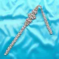 Exquisite rhinestone bridal belt applique sparkling crystal wedding dress accessory trim for women - Rose Gold
