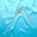 Exquisite bridal rhinestone appliqué wedding belt sparkly crystal waist accessory for gown dress - Silver