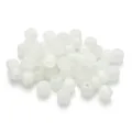 Weisse durchsichtige matte Perlen mit grossem Loch fur DIY Armband Halskette 10St - 10er Pack / Mattweiß Stil (PJ003)