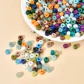 Bunte Stein Glas Grosse Loch Perlen DIY Handgemachte Armband Halskette Zubehör Set Mix Farbe - 10er Pack / Mehrfarbig