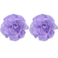 Purple fabric flower shoe clips bridal DIY shoe charms wedding decorative accessories set - Violet