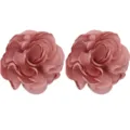 Detachable pink fabric rose shoe clips, perfect DIY wedding shoe decoration accessories. - Skin Pink Pair