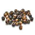 Grosse Loch Steinperlen fuer DIY Armhaender und Halsketten, natuerliche Stil Perlen. - 10er Pack / Tigeraugen-Farbstil (PJ007)