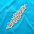 Bruids strass riem applicatie trouwjurk kristal patch sprankelende diamant accessoire hoofdaanzicht - Zilver