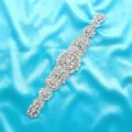 Stunning bridal rhinestone applique detail, sparkling crystals and pearls, elegant design. - Silver