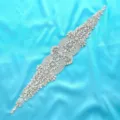 Applicazione strass cristallo sposa cintura abito da sposa accessorio brillante DIY - Argento
