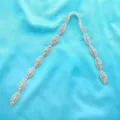 Bridal rhinestone belt wedding dress sash crystal applique silver crystal waist accessory - 45cm / Silver