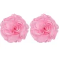 Pink fabric flower shoe clips decorative DIY wedding party shoe charms accessories pair - Pink Pair
