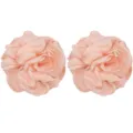 Detachable fabric rose flower shoe clips pair, pink DIY wedding bridal shoe decoration - Snow Bud Pair