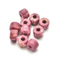 Violette Kaiserjaspis Stein Großloch Perlen für DIY handgemachte Armband Schmuckherstellung - 10er Pack / Purpurroter gesprenkelter Stil (PJ045)