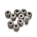 Grosse Loch Steinperlen DIY Zubehoer fuer dicke Kordel Armbhaender und Ketten, 10 Stk. - 10er Pack / Dunkelbrauner melierter Stil (PJ047)