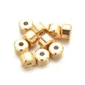 Goldene Metall Großes Loch Perlen für DIY Charm Armbänder und Halsketten Schmuck Zubehör - 10er Pack / Goldgalvanisierter Stil (PJ052)