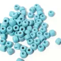 Hellblaue grosse Loch Steinperlen zylinder lose Abstandsperlen fuer DIY Schmuckherstellung - 10er Pack / Hellblauer Stil (PJ112)