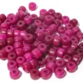 Magenta Grosse Loch Perlen DIY Stein Glas Lose Perlen Armband Halskette Zubehoer - 10er Pack / Rosenroter Stil (PJ133)