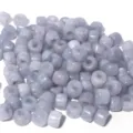 Graublaue grosse Loch Stein Glas Perlen fuer DIY Armband Halskette Schmuck Zubehoer - 10er Pack / Graublauer Stil (PJ135)