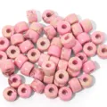 Rosa große Loch Steinperlen DIY Charm Armband Halskette lose Abstandsperlen 10 Stk Großhandel - 10er Pack / Rosa Gestreifter Stil (PJ161)