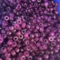 Violette große Loch Glasperlen für die Herstellung von DIY Armbändern und Halsketten. - 10er Pack / Dunkellila Zylinderstil (PJ171)