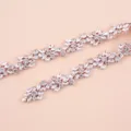 Prachtige strass applicatie rand sprankelende kristallen riem accessoire voor bruid. - Roségoud