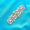 Exquisite rhinestone applique for bridal belt dress DIY sparkle crystal patch decorative accessory - Silver