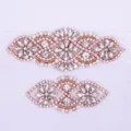 Elegant crystal rhinestone lace bridal wedding garter set for charming women and brides. - S (16-17 inch) / White Rose Gold Rhinestone