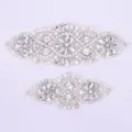 Bridal rhinestone lace garter set, sparkling crystal wedding thigh accessory for women. - S (16-17 inch) / White Silver Rhinestone