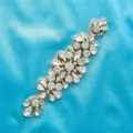 Exquisite rhinestone applique for bridal sash wedding dress belt DIY clothing accessories. - Gold