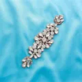 Exquisite rhinestone patch detail, clear crystal and rose gold setting for bridal dress trim. - Rose Gold