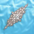 Applicazione per cintura da sposa in strass oro rosa con cristalli per abiti eleganti. - Oro rosa